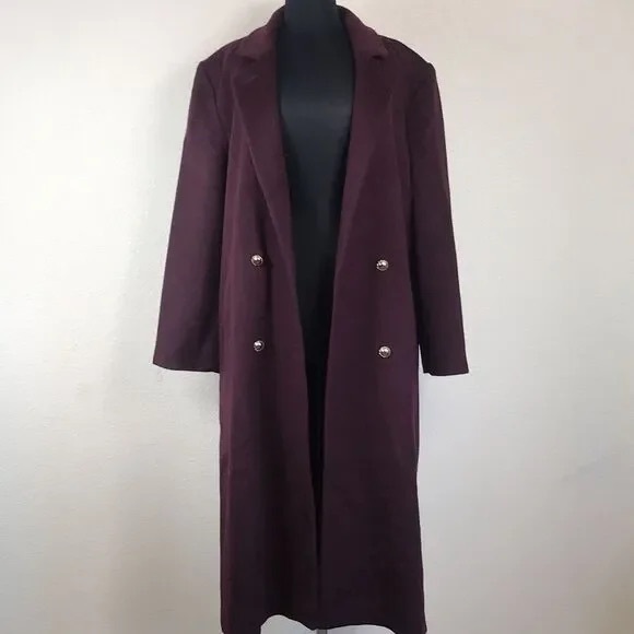 Worthington Jackets & Blazers - Vintage Worthington Burgundy Wool Blend Coat Size 8A Made By USA